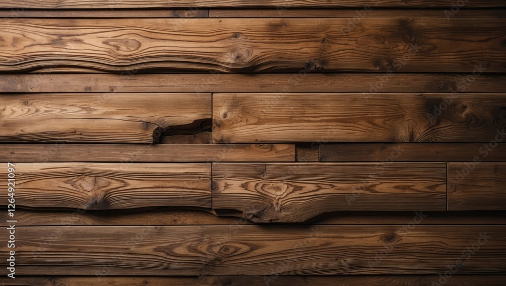 Aufkleber Textured wooden wall surface with natural grain patterns and variations in color, suitable for backgrounds and design elements, Copy Space