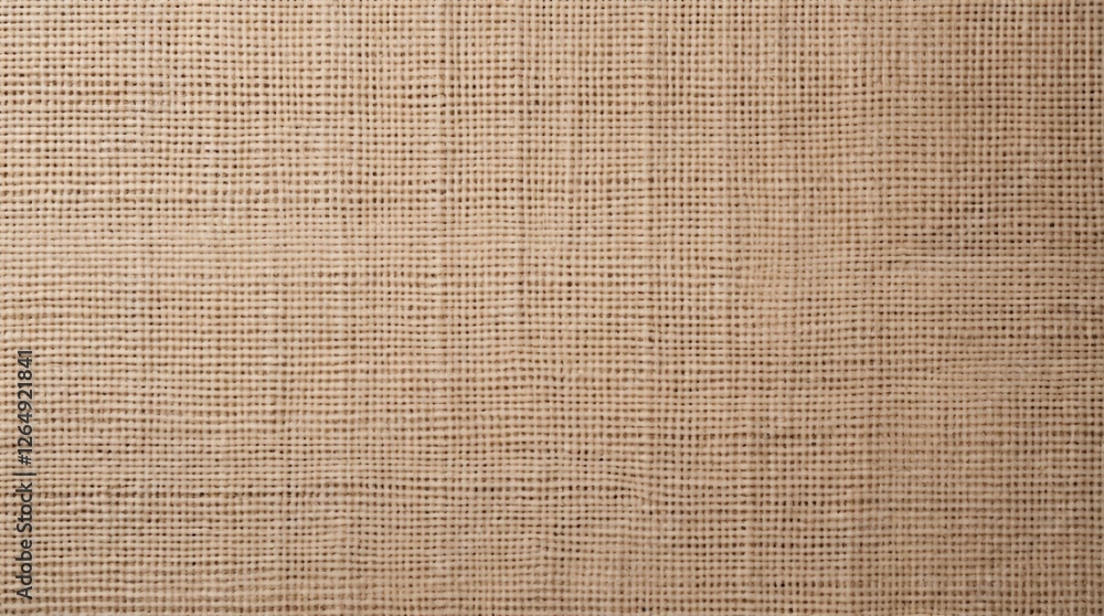 Aufkleber Natural woven burlap textured fabric background for crafting and design purposes with neutral beige color and subtle patterns Copy Space