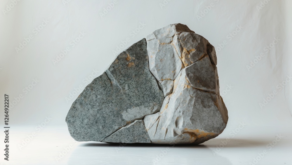 Poster natural stone with gray and white textures isolated on white background for text placement copy spac
