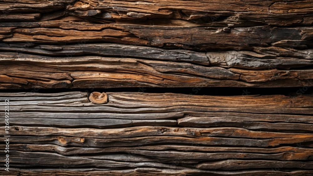Poster textured wooden planks with varying shades of brown and gray showing natural grain and knots isolate