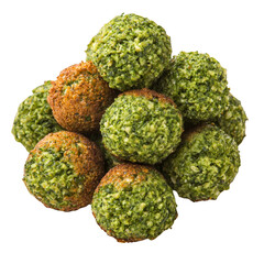 Delicious Green Herbal Snacks on a White Background, Close-Up View