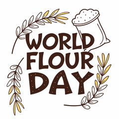 WORLD FLOUR DAY silhouette vector illustration