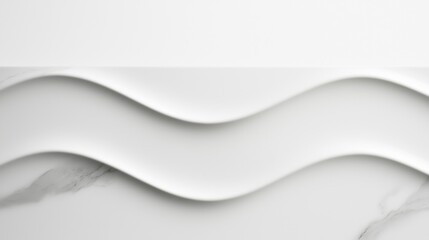 Obraz premium Elegant White Marble Waves Minimalist Background Texture