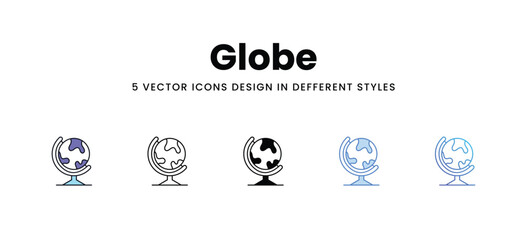 Globe vector icons set stock illustration