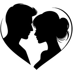 Silhouette of romantic couple