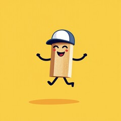 Playful Stick Figure Jumping with Excitement 