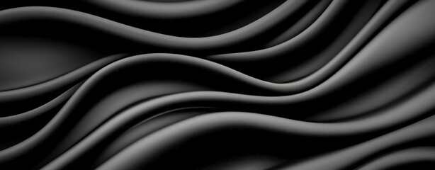 Obraz premium Elegant Black Fabric Waves with Smooth Textures for Background Design and Artistic Projects