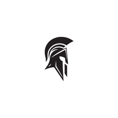 Spartan helmet logo vector icon silhouette design