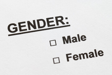 Gender text module, and male and female as options. Only two recognized genders.