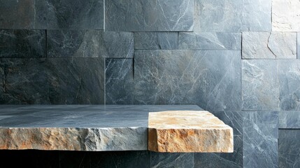 Modern Stone Slab Countertop  Dark Gray   Beige Texture Background