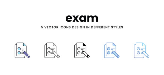 exam vector icons set stock illustration