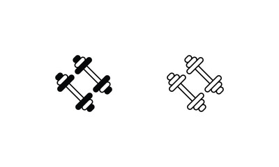 Dumbbell  icons set vector stock illustration