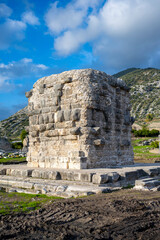 Naklejka premium The remains of the ancient city of Limyra, are situated on the Kumluca-Finike road 11 km after Kumluca, in Zengerler village, and on the mountain hillsides to the Finike plain, Antalya 