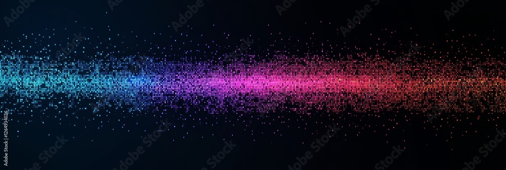 Aufkleber abstract futuristic background with glowing pixels, data stream, digital code, technology concept