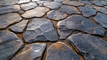 Cobblestone pathway sunset texture background