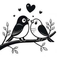 Fototapeta premium Cute Love Birds