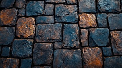 Cobblestone pavement texture, street background, design