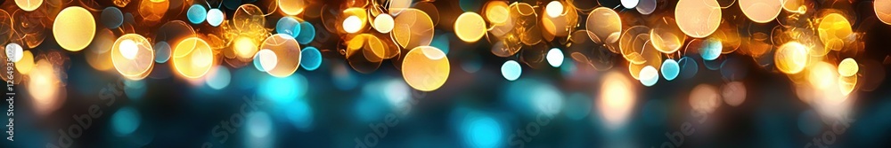 Poster Colorful blurred bokeh lights creating a vibrant and festive atmosphere for celebrations and special occasions