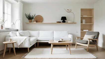 Living room design, Scandinavian style Living room model