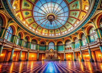 Obraz premium Hannover Congress Center Interior: Architectural Detail of Grand Hall Dome