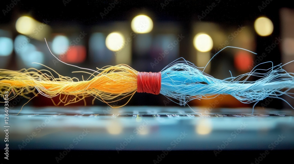 Poster abstract data flow network technology finance connection wires cables data analysi