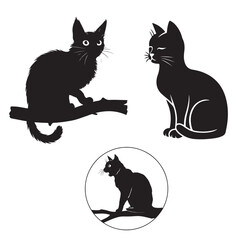 Cat collection - vector silhouette,cat silhouette vector