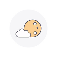 Full Moon vector icon stock illustration