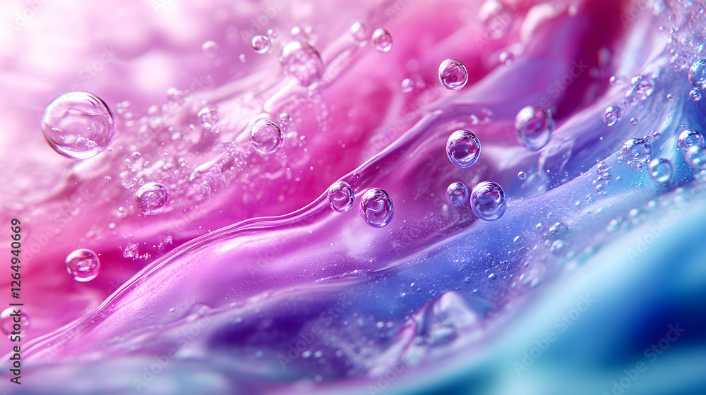 Poster splashes of soda with fizzy bubbles and dynamic movement