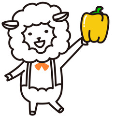 色加工ok ひつじ素材No.47 黄パプリカ