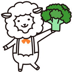 色加工ok ひつじ素材No.50 ブロッコリー