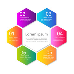Vector Infographic Template. Hexagon Pie Chart with Place for Your Data.