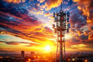 High-Definition Cell Tower Landscape: Rural Communication Infrastructure