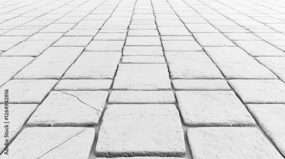 Aufkleber White Textured Floor Tiles with Intricate Patterns and Perspective View for Modern Interior Design Projects