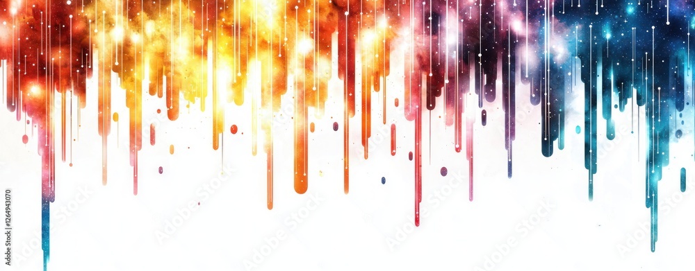 Aufkleber vibrant abstract colorful drips with stars and space effect for creative project backgrounds