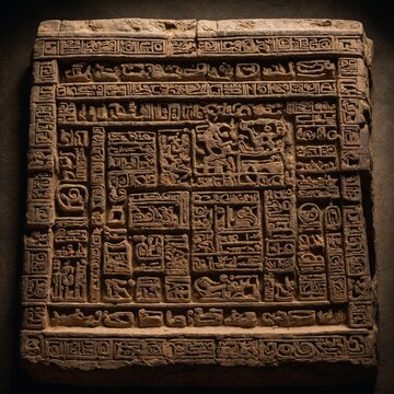A well-preserved Mayan codex open to reveal its ancient glyph.