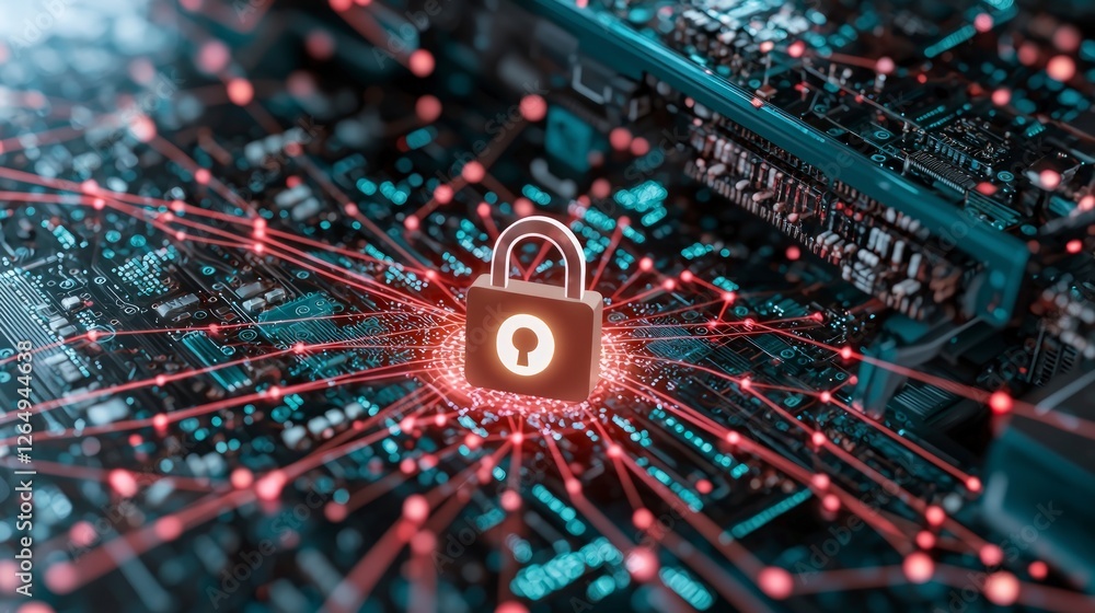 Aufkleber cyber security network data protection digital lock online safety secure connection