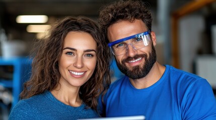 Two renewable energy engineers discussing and reviewing live solar power project details and plans in the office