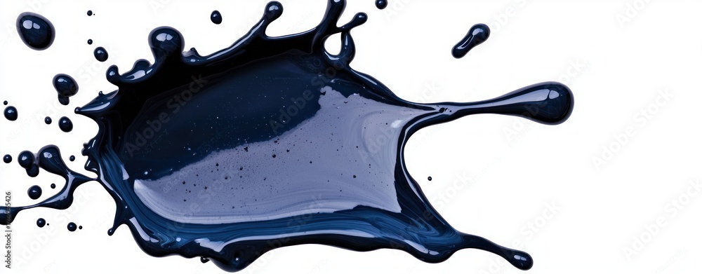 Aufkleber dark blue paint splash on white background for creative art and design projects in high resolution