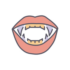 Vampire Teeth vector icon stock illustration