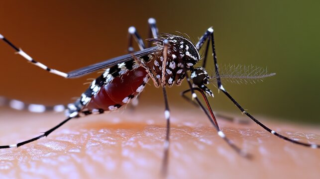 Mosquito, Zika virus, humans skin