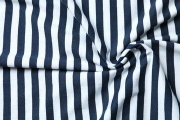 Striped fabric background, top view