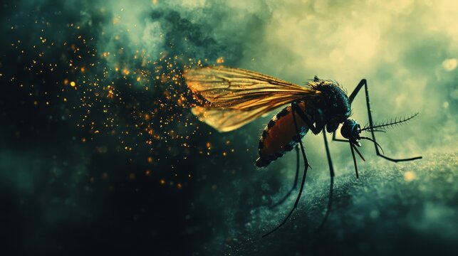 Mosquito, Zika virus, humans skin