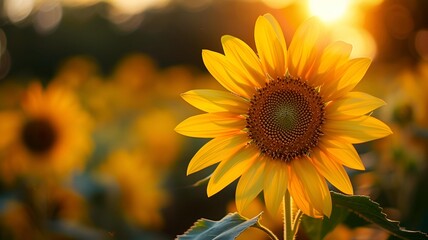 Obraz premium Sunny Sunflower Blossom - Aesthetic Floral Wallpaper for Designers