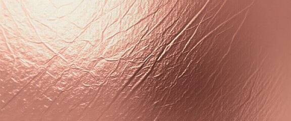 Fototapeta premium Rose Gold Metallic Foil Texture Background with Wrinkles and Folds