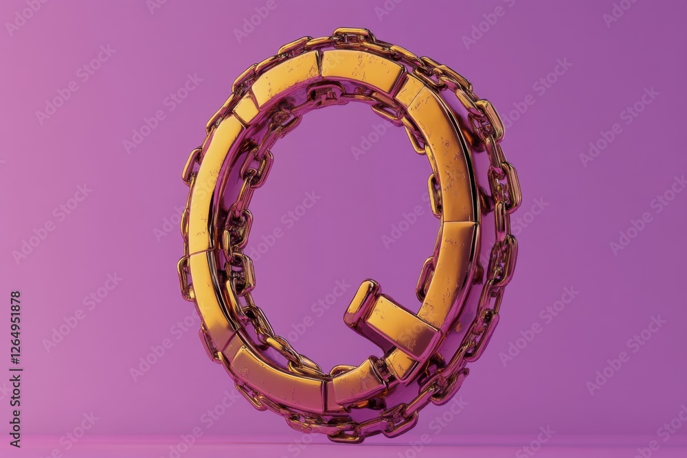 Poster chain linked q which is a stylized and abstract representation of the letter