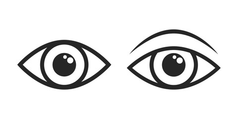 Eye simple graphic icon symbol identification security check, medical optician symbol, vector illustration.