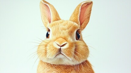 Fototapeta premium Adorable Watercolor Rabbit Portrait Cute Bunny Pet Furry Animal Wildlife Easter