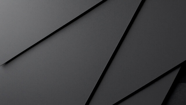 Sleek black background with a diagonal shape and subtle shadows, ideal for modern designs and layouts.