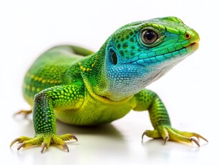 Fototapeta premium Isolated Lizard on White Background: High-Resolution Stock Photo of Reptile