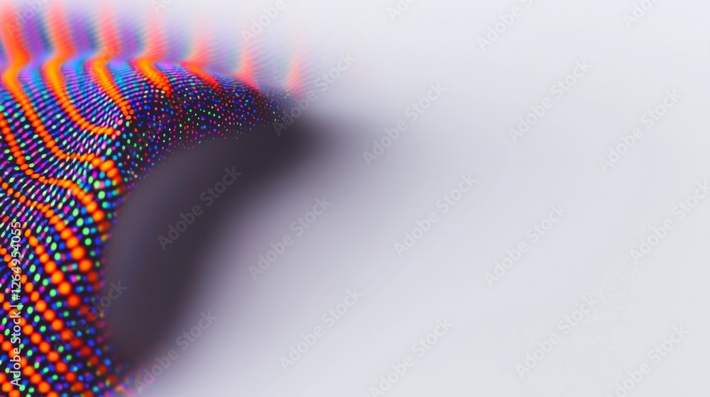Poster abstract colorful dotted wave digital art tech background energy flow swirling pattern